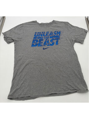 Men's Nike Gray "Unleash The Beast" Short Sleeve Tee L